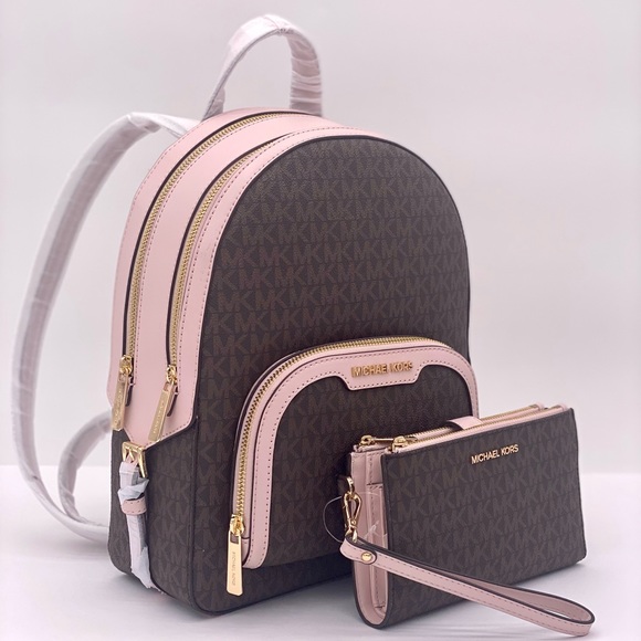 Michael Kors Handbags - Michael Kors Jaycee Medium Logo Backpack and Wallet Set